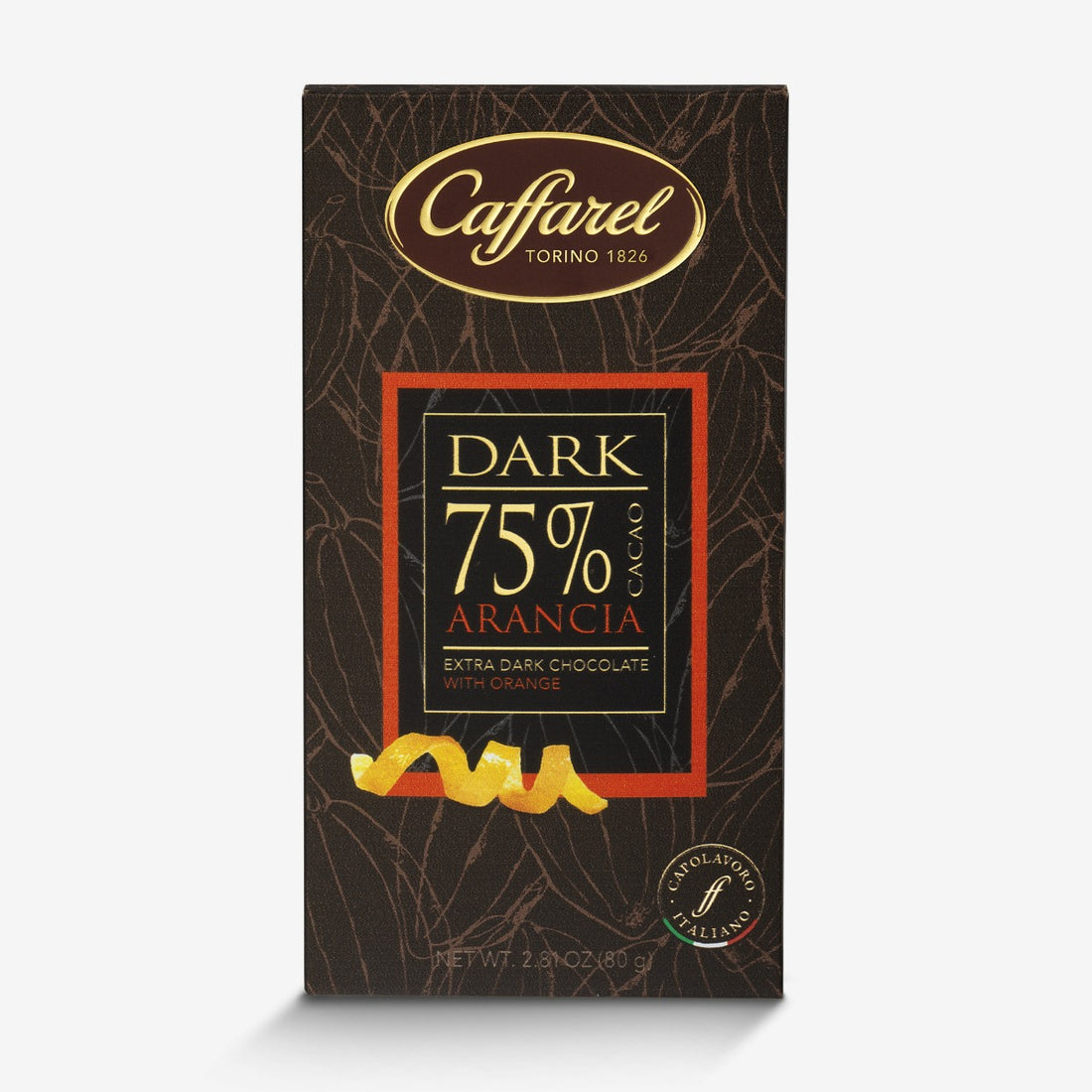 Dark: extra-dark bar 75% cocoa and orange