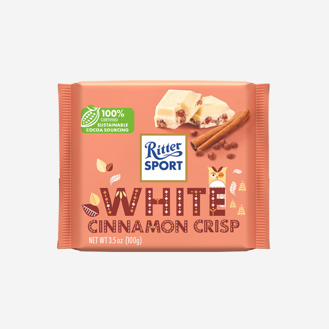 Ritter sport white crunchy cinnamon